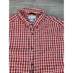 Columbia Shirt Mens XL Red‎ Plaid Button Down Long Sleeve